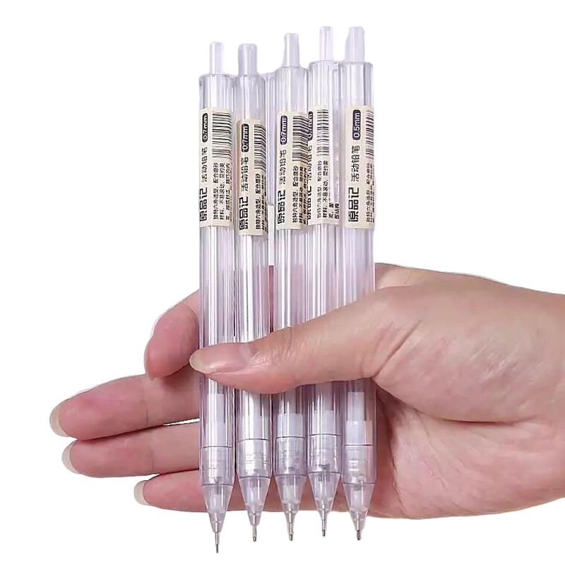 Office Tech Accessories - 5 Buah/Set Pensil Mekanis Putih Pena