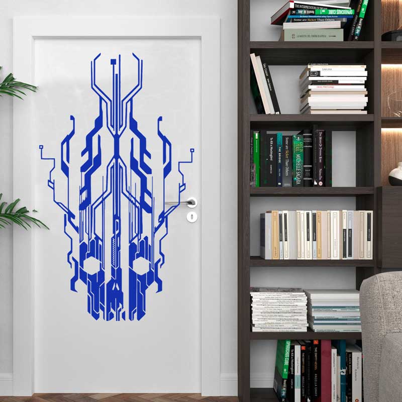 Chip Sirkuit Teknologi Tengkor - Tech Office Wall Decor ulasan dan harga