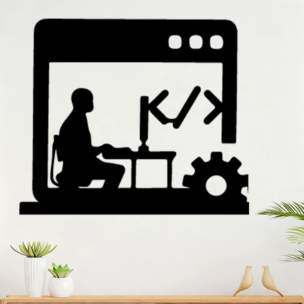 Seni Dinding Logam Modern Code - Tech Office Wall Decor ulasan dan harga