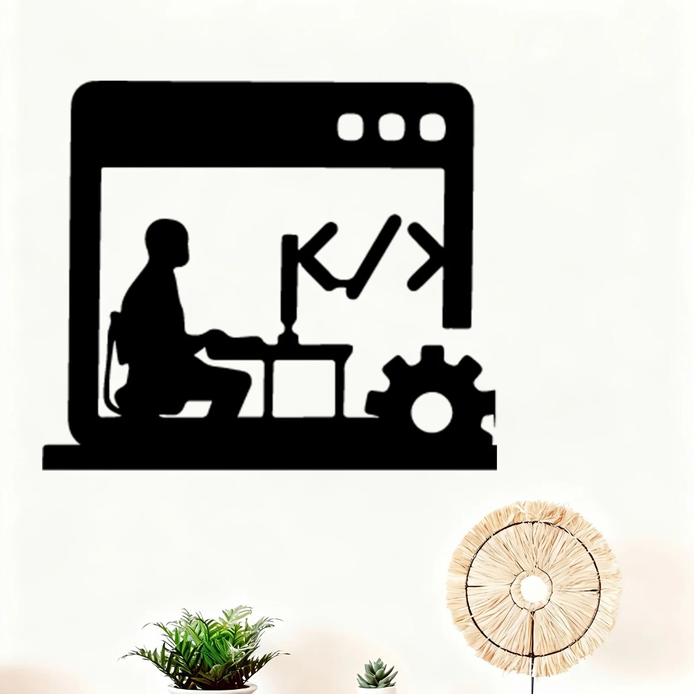 Seni Dinding Logam Modern Code - Tech Office Wall Decor ulasan dan harga