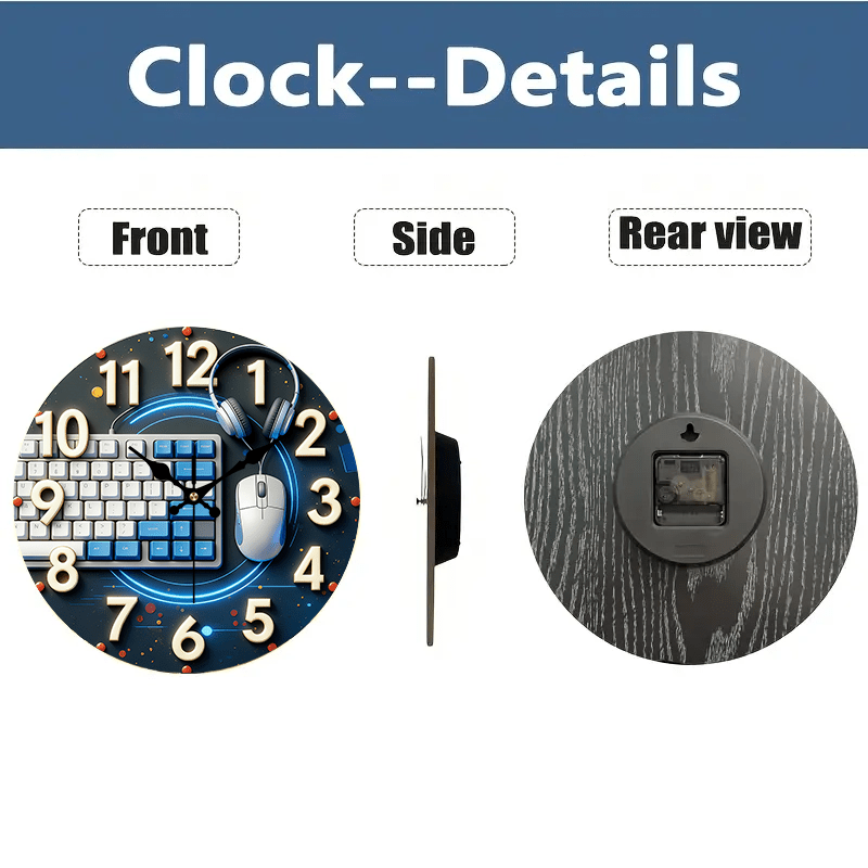 Jam Dinding Kayu Bergaya Tekno - Tech Office Wall Decor ulasan dan harga