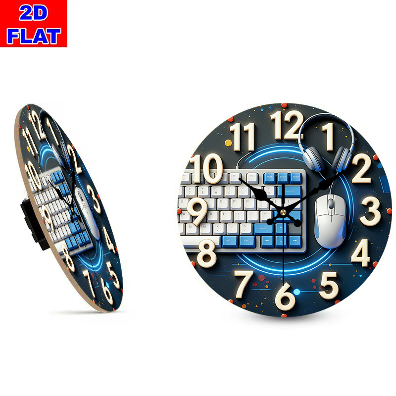 Jam Dinding Kayu Bergaya Tekno - Tech Office Wall Decor ulasan dan harga